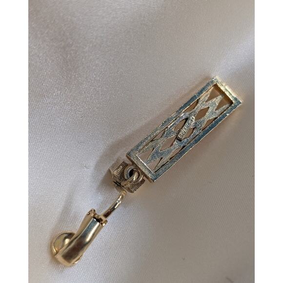 Vintage Givenchy Brushed Satin Gold Tone Drop Earrings - Picture 4 of 4